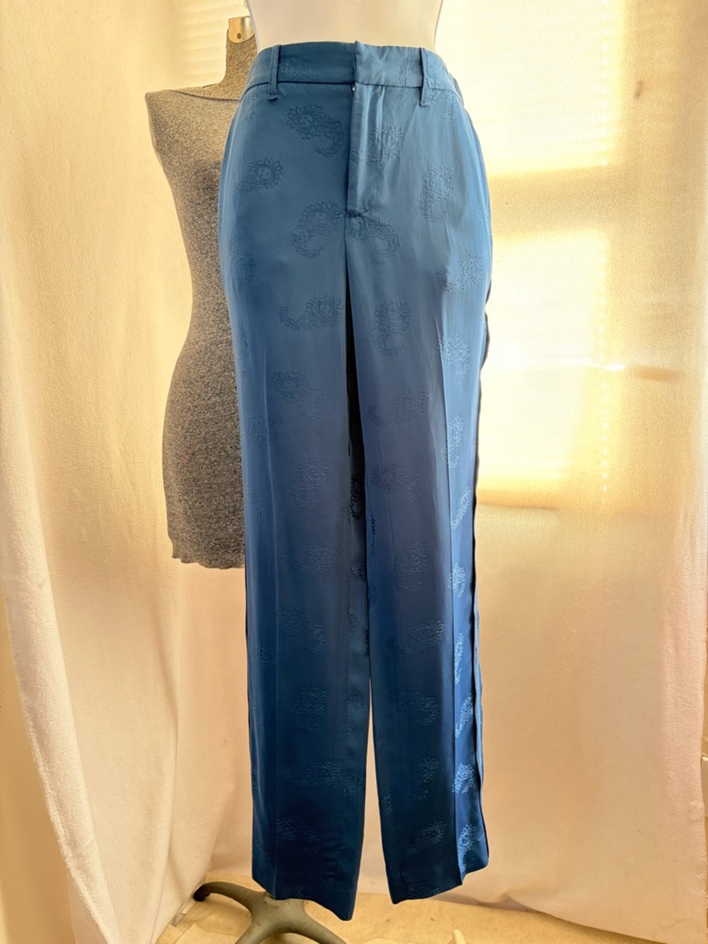 Zadig & Voltaire blue tuxedo seam cropped pants
